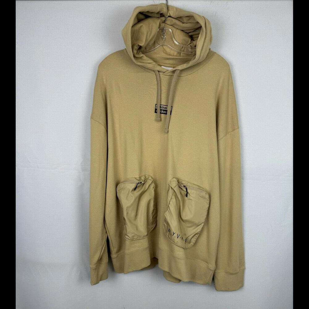 Adidas Originals R.Y.V. Hoodie Beige Cotton Size XL